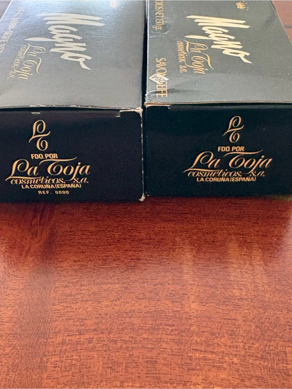 Vtg ‘70s Magno Soap La Toja  black glycerin bar soap l2 (150g & 185g) NOS Spain